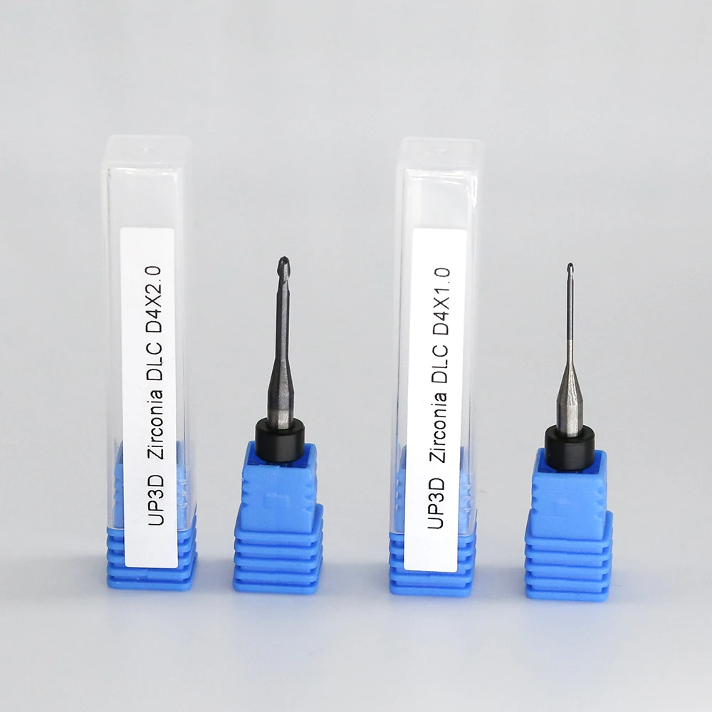 Dental Lab CAD CAM Zirconia UP3D P5 Cutters Milling Burs With Diamond Coating DLC Coating Shank 4MM