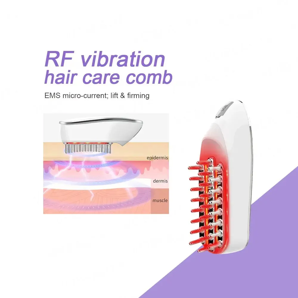Multifunctional Hair Scalp Brush Massage RF Ems Photon Beauty Device Eco Friendly Hair Comb Brush