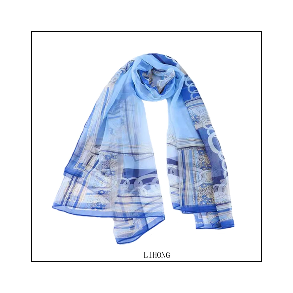 2022  new style scarf    new   polyester fiber chiffon scarf 140X185cm scarf