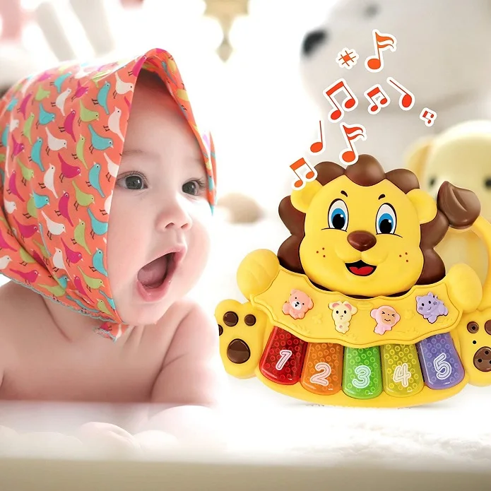 Early Educational Baby Musical Light Up Toys Baby Lion Educational Piano Keyboard Toys