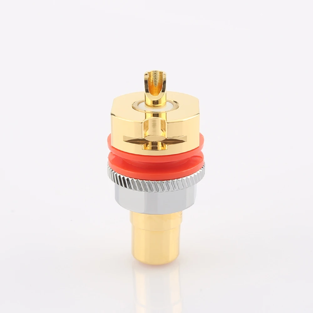 High Quality Viborg RC101 Pure Copper 24K Gold Plated Rhodium Plated RCA Socket Solder RCA Female Socket Hifi