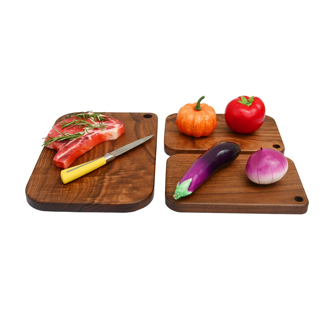 Epoxy River Flexible Particle Kitchen Personalized Cutting Board Set Of 3 Acacia Walnut With Drip Tray