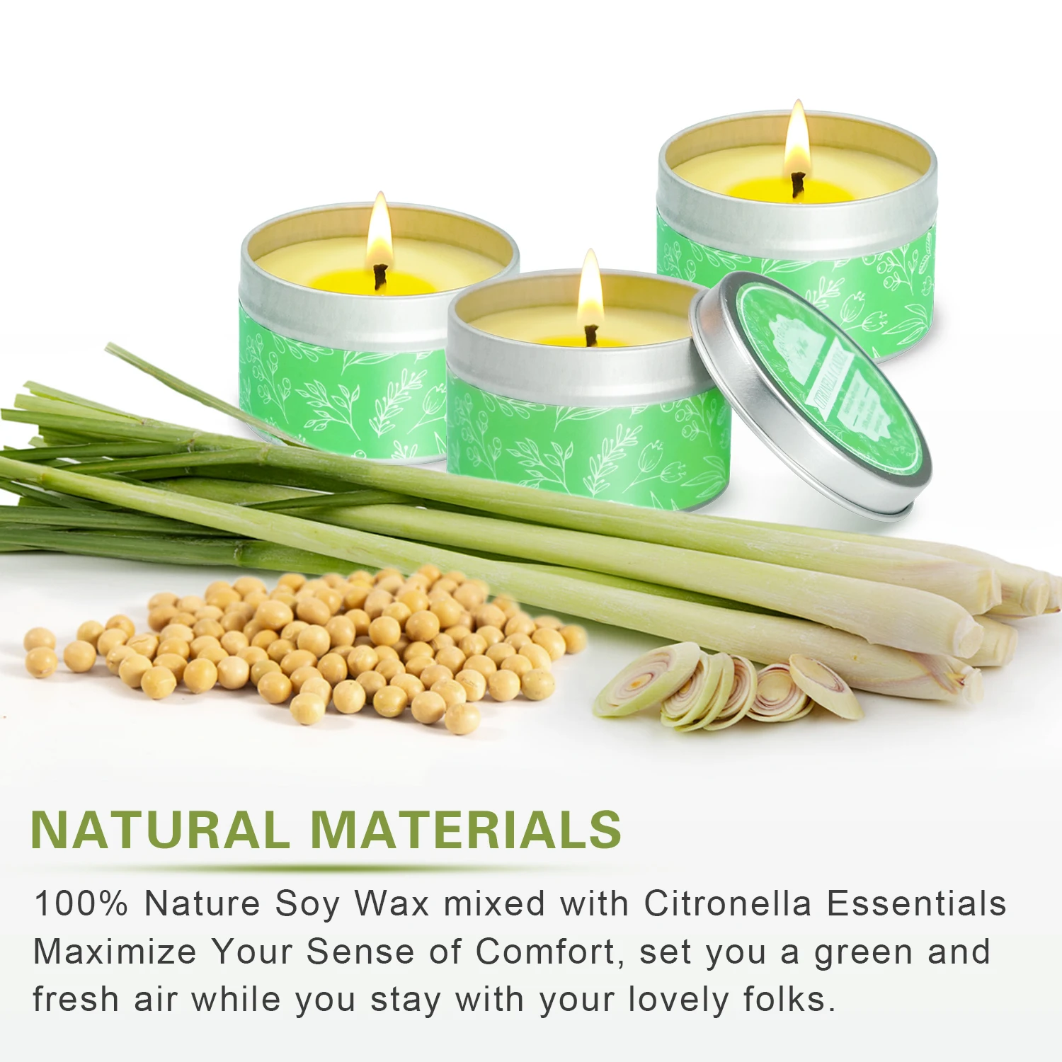 Wholesale factory Citronella Candles Soy Wax Lemongrass Candles Portable Travel Tin Citronella Scented Candle Gift Set