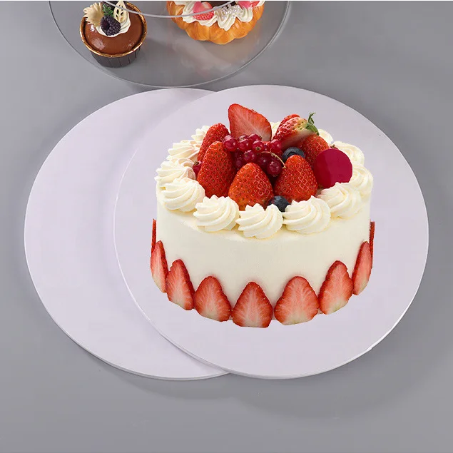 XJH Hot Selling White Cake Board Round Slice 12 inch Korean White Cake Drum Cake Boards 30cm Round Bakery Supplies