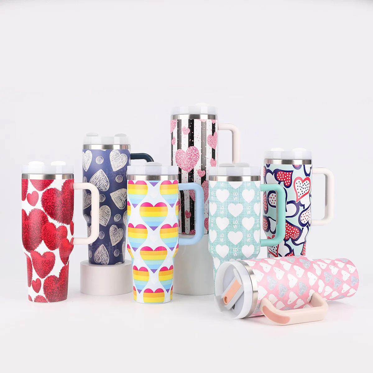 Lead Free Tumblers Heat Press Sublimation Tumblers Colored Tumblers 40Oz Holographic Leopard For Outdoor