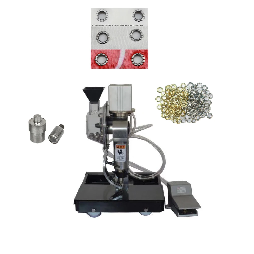 Guangzhou Multi-used 6/10/12mm Pneumatic Punching Machine Eyelet Machine Customize For Tent Shoes Flex Banner Curtain Ring