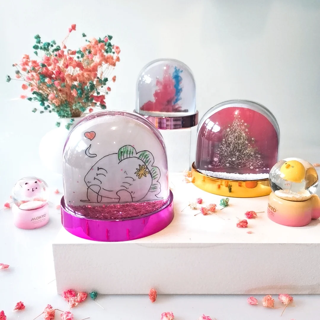 Wholesale Unicorn Snow Ball Photo Frame Nice Crystal Water Images Plastic Frame