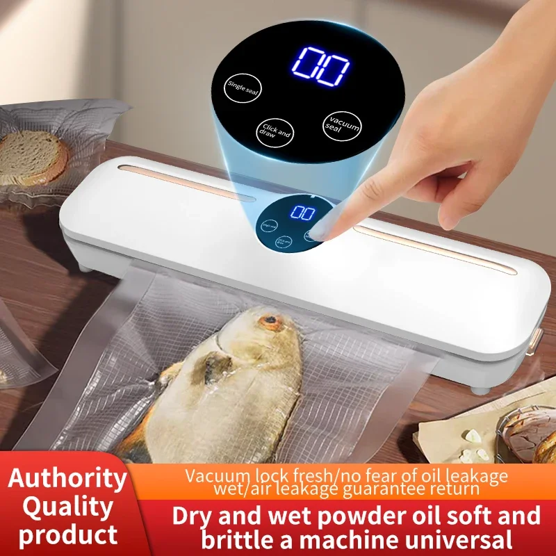 Portable Automatic Kitchen Vacuum Sealer Manual Food Sealer Heat Sealing Machine Dry Wet Extraction Made Durable Plastic