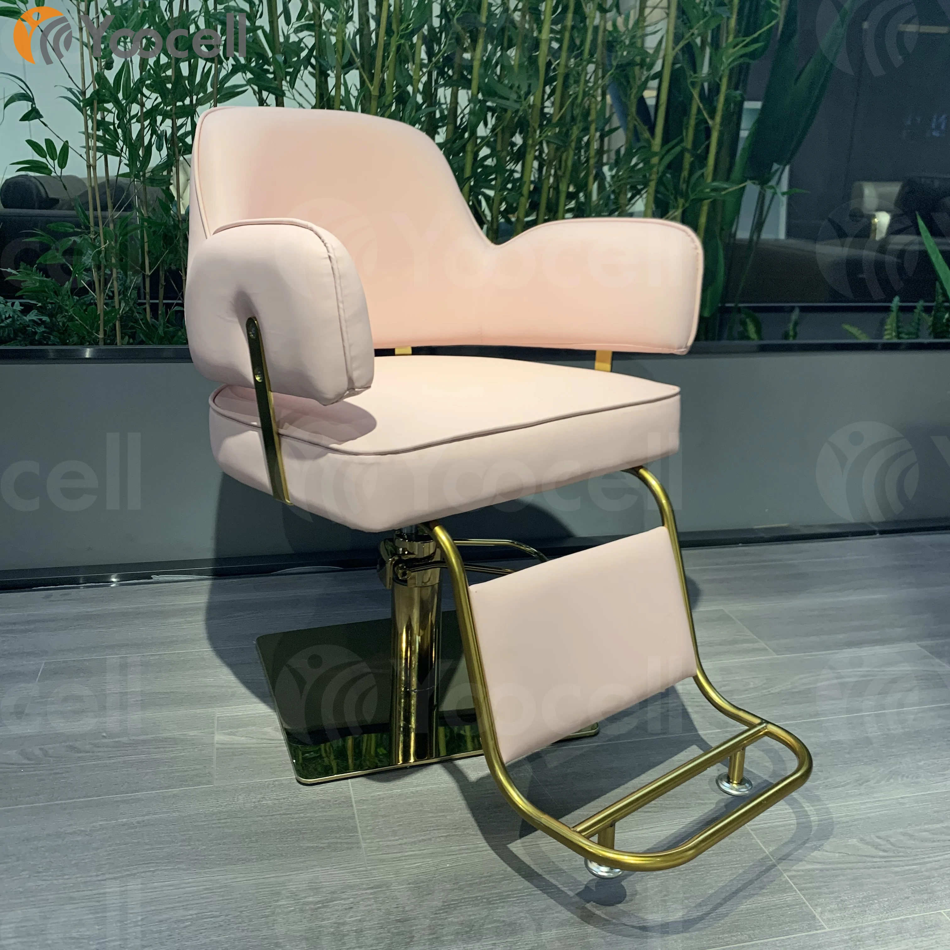  Горячая Распродажа современный парикмахерский стул Yoocell розового цвета для парикмахерской стулья салона