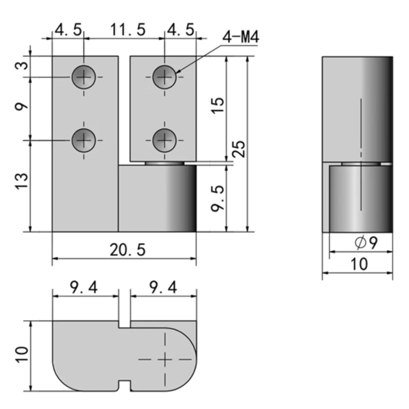 XK431-1 Black industrial hinge zinc alloy removable hinge electric box electric cabinet small cabinet removable hinge