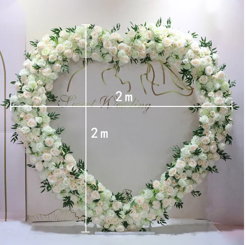 Iron Frame Decoration Artificial Flowers Arch Heart Shape Arch For Event Backdrop Decoration