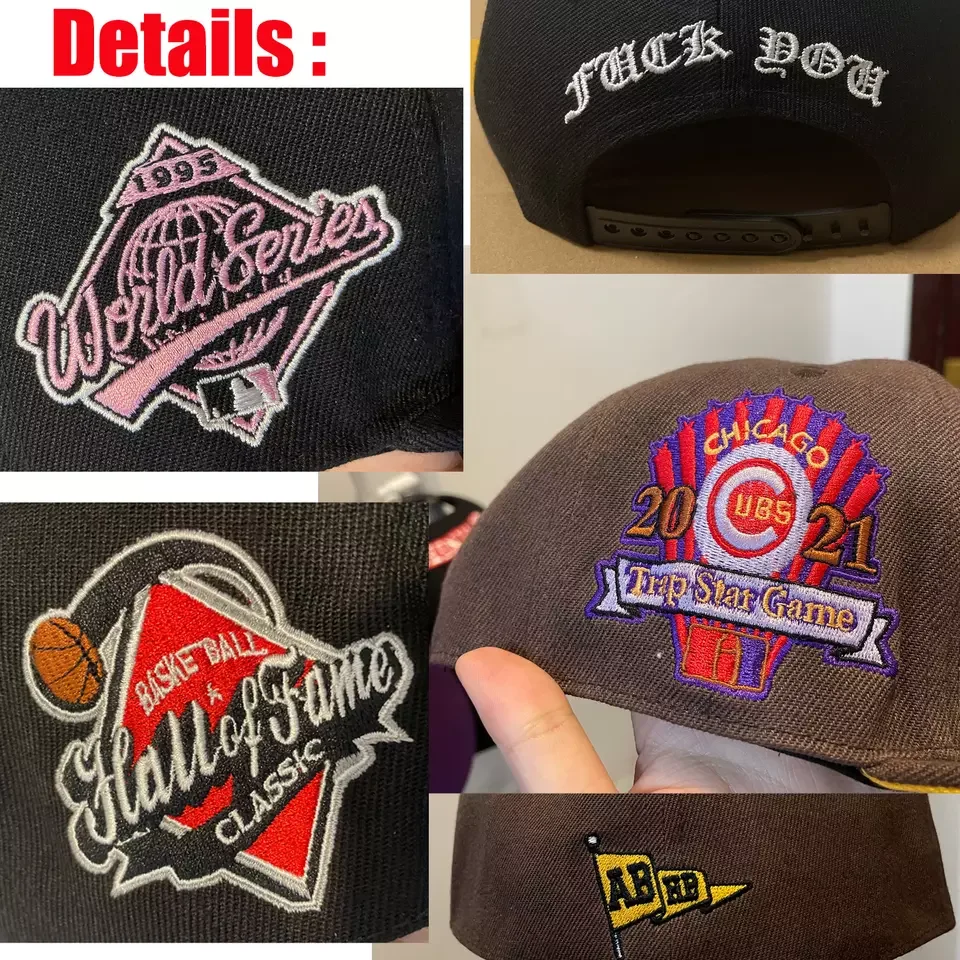 Wholesale 6panpel flat brim blank Low MOQ custom 3D embroidered logo baseball men Sport fitted gorras Snapback Hats