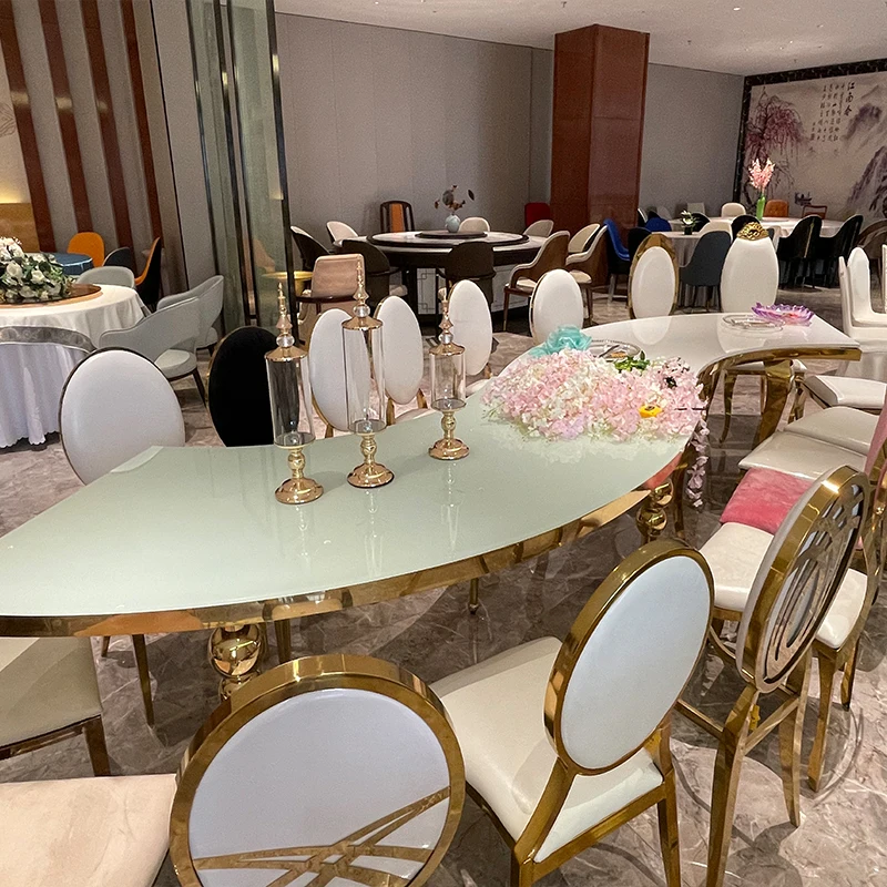 Great quality modern luixury 4 seaters 6 seaters 8 seaters home furniture goldenstainless steel dining tables and chairs