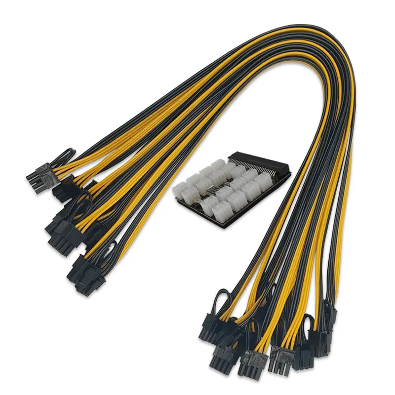 Коммутационная плата на 17 портов и 17 шт. 6-контактных до 6 + 2-контактных кабелей для блока питания