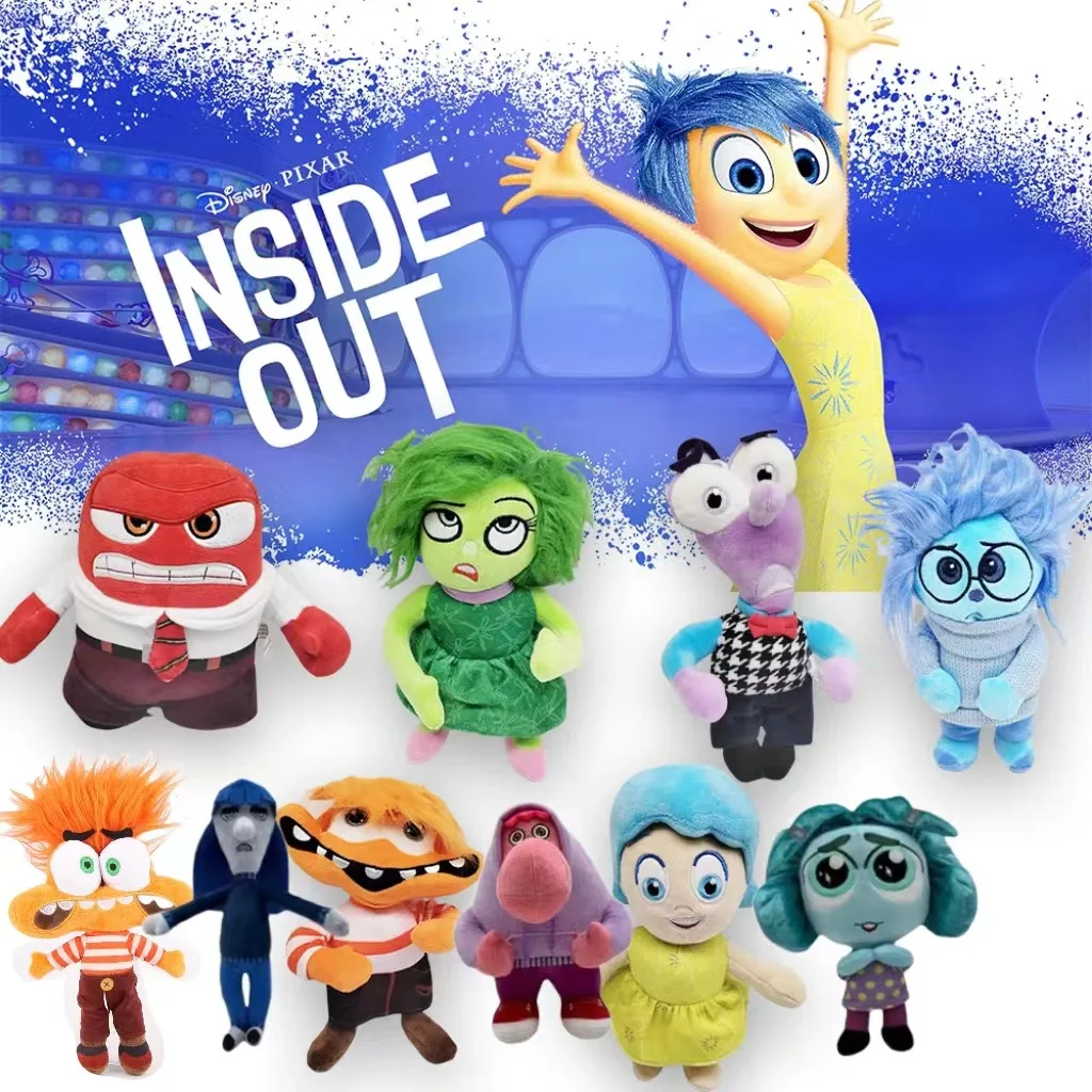 Inside Out Plush Figure Toys Kids Gift Cute Cartoon Character Plush Dolls for Claw Machine