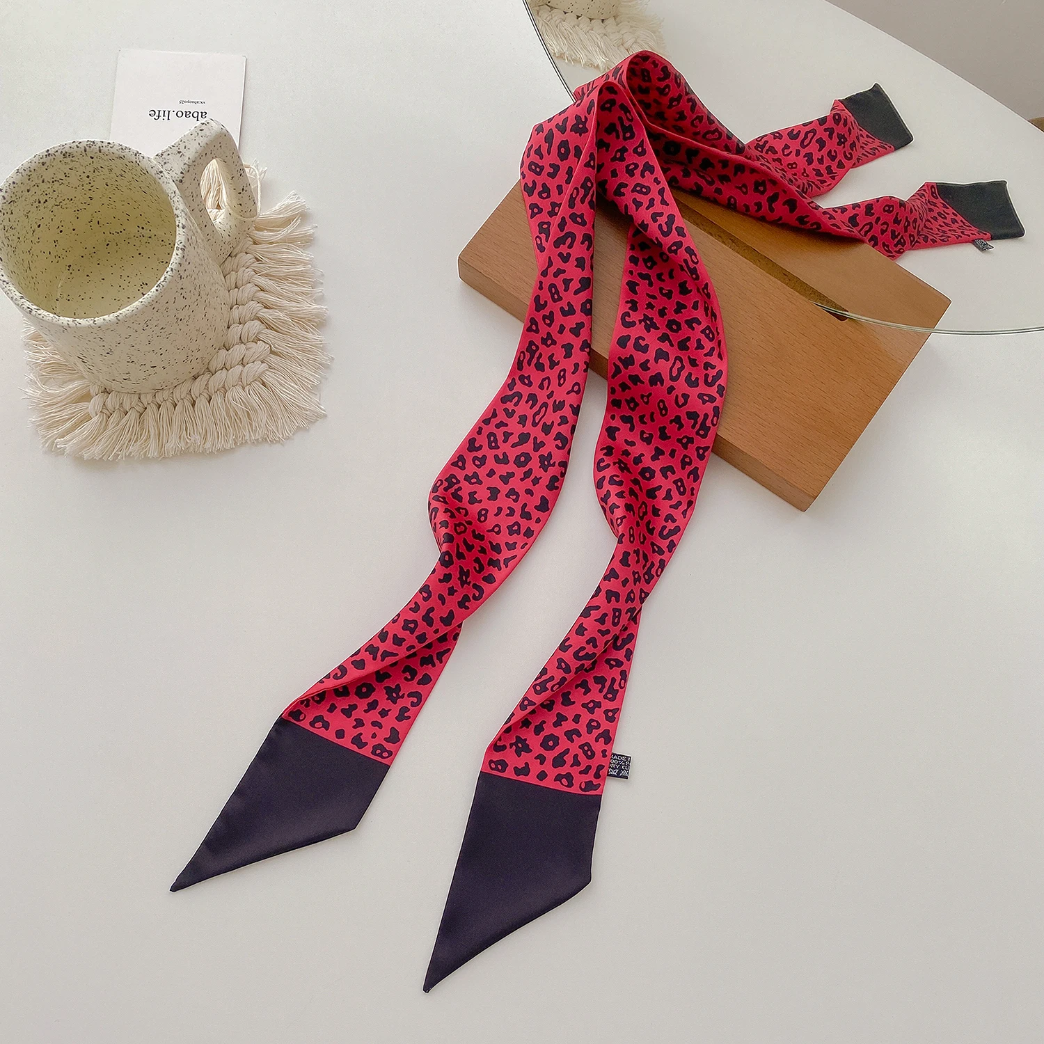 New custom printed polyester twill hair edge scarf silk designer head scarf handle bag scarfs