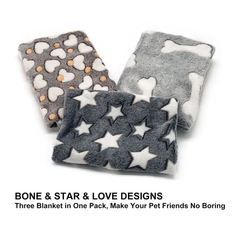 Super Soft Warm Sleep Puppy Blankets Mat Cute Bones stars Love Print Fluffy Fleece pet Flannel Throw Dog Blankets for Dogs Cats