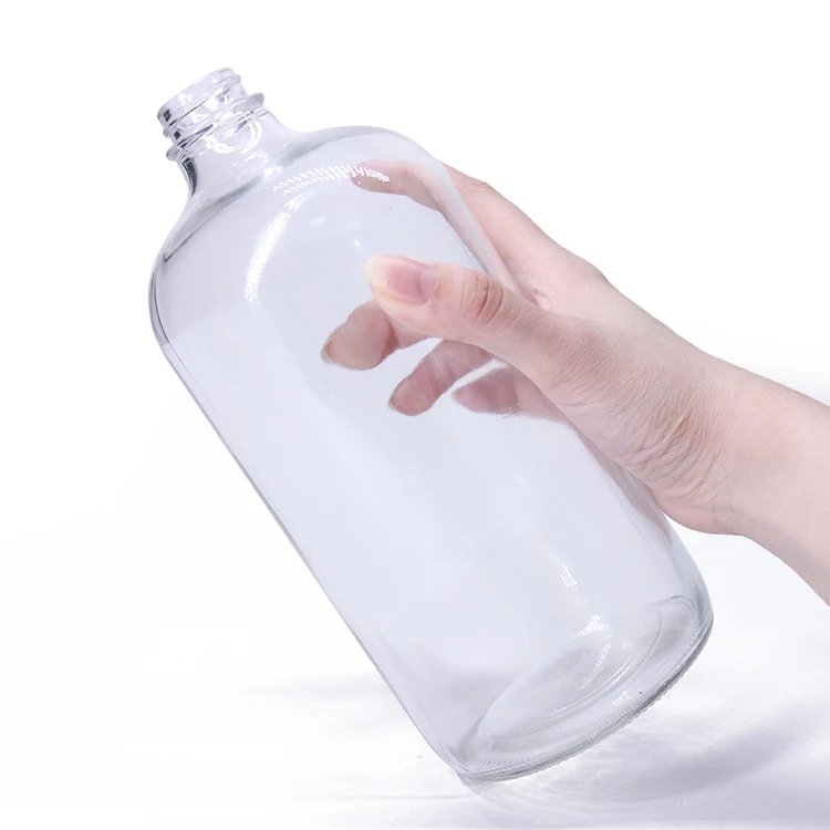 16oz Glass Clear  Essential Oil Bottle  And 30 ml 50ml 100ml 500ml Glass Massage Pipette Refillable Dropper Bottle