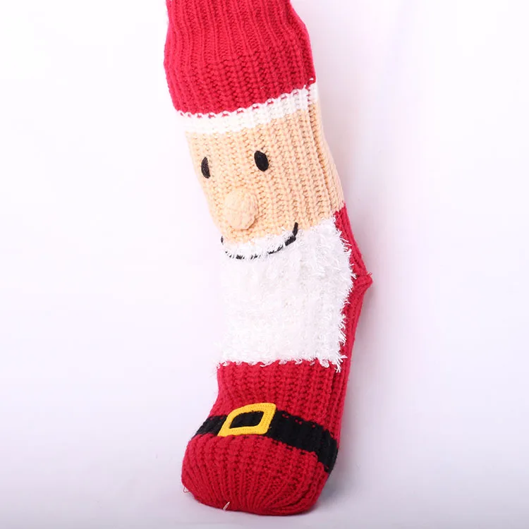 Custom Logo Women Winter Cozy Holiday Fuzzy Christmas Socks Unisex Novelty Design Anti Slip Knitted Floor Slippers Socks