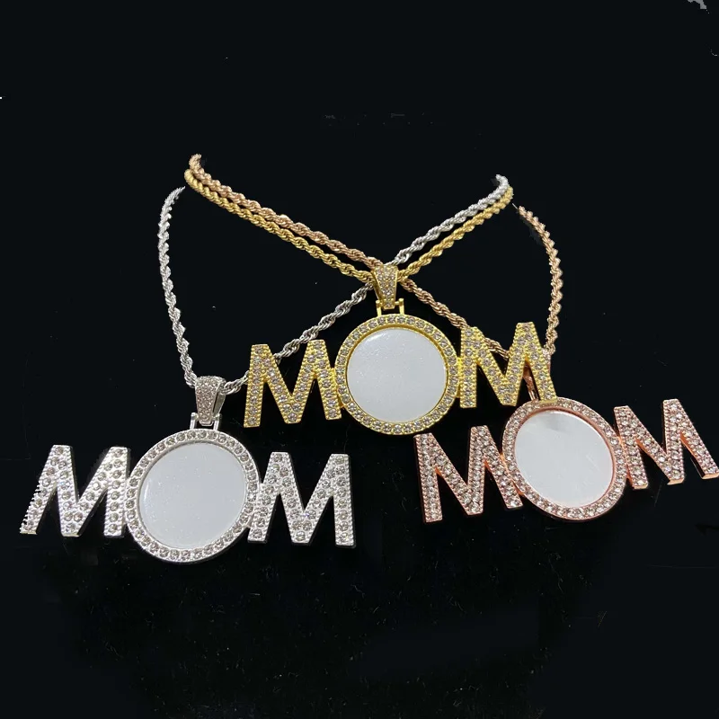 RubySub New Mom Necklace Mom Pendant Necklace Custom Sublimation Jewelry Necklace