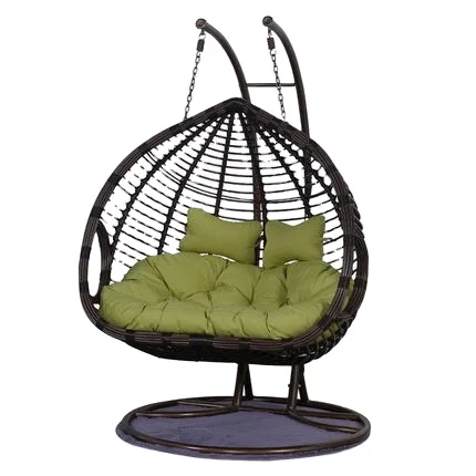 2 person 2 poles swing chair patio rattan chair D184