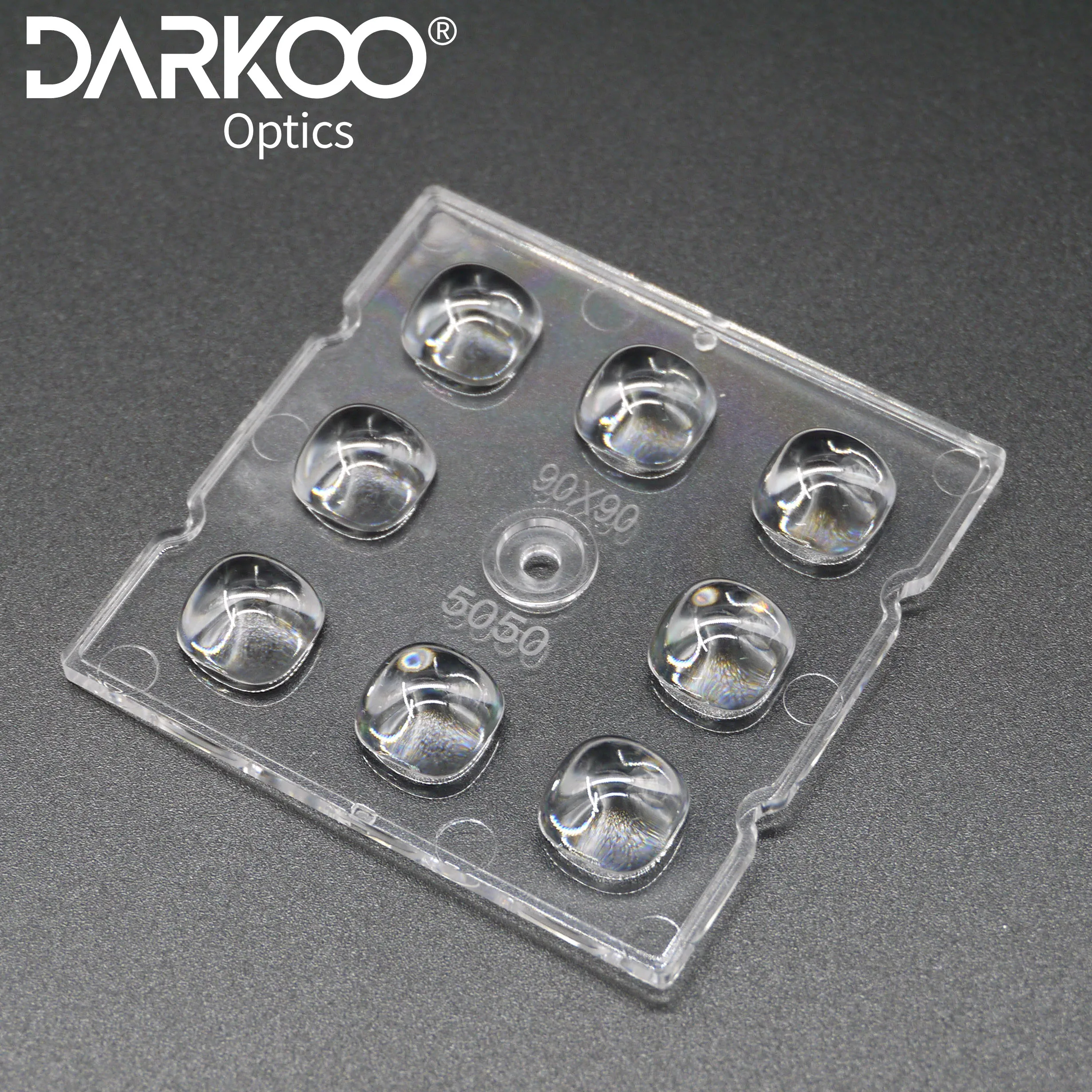 High Power 60mm 60 Degree Led Optical Lens Square Module Lens Secondary Optical lenses 8 leds lens