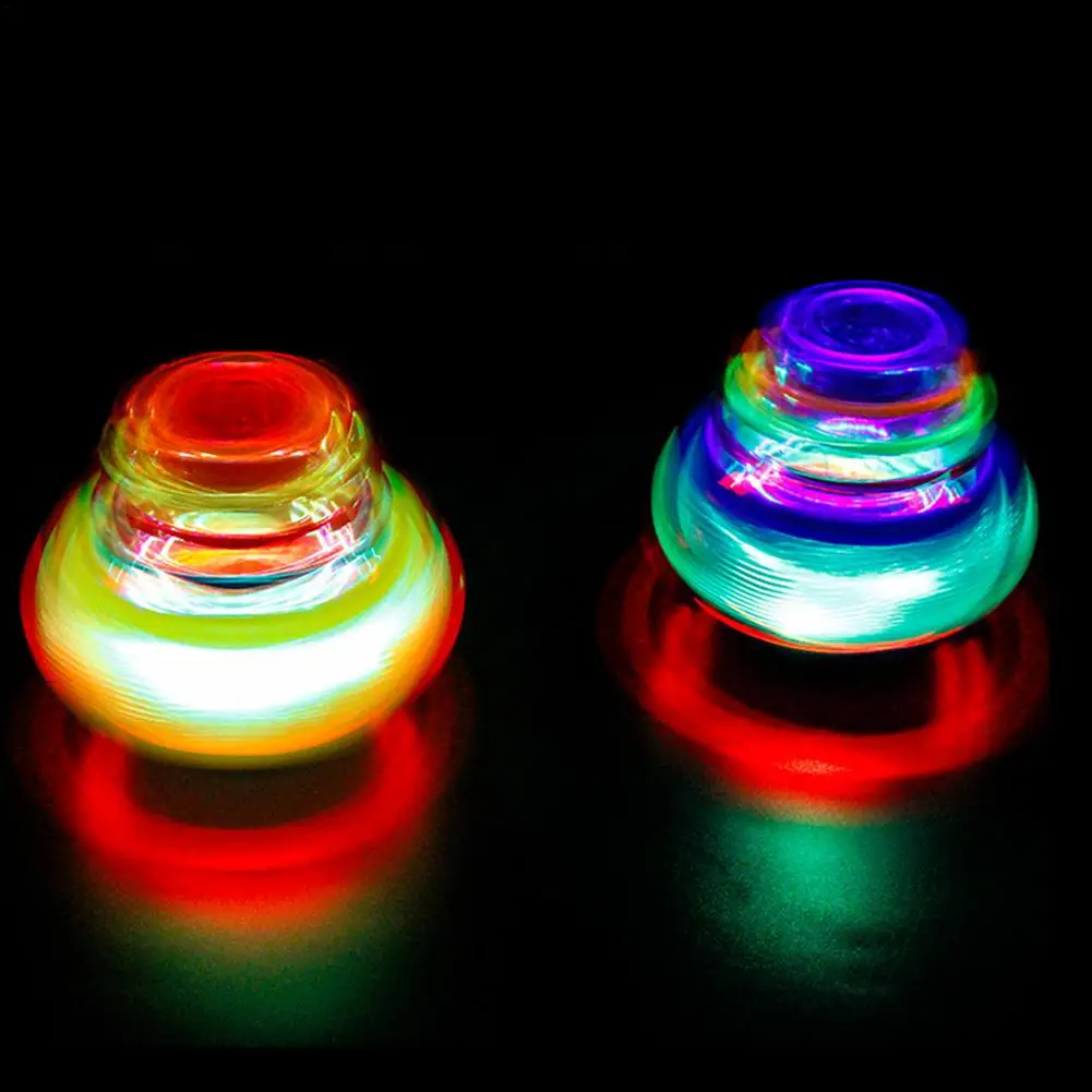 Electric LED Spinning Top Flashing Light Music Cute Animal Figures Model Launcher Glow At Night Rotating Kid GIft Toy