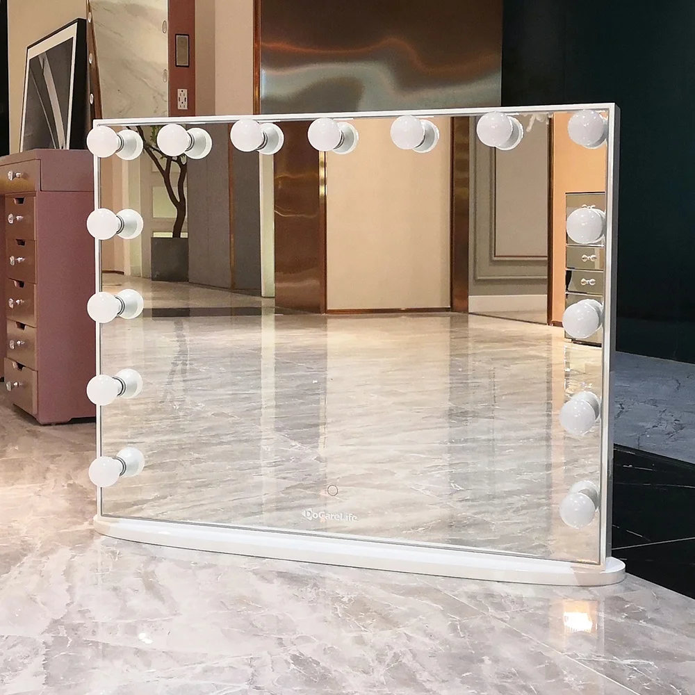 В наличии в сша! DoCareLife роскошное деревянное безрамное светодиодное Blub Hollywood столик для туалетного столика косметическое зеркало для красоты