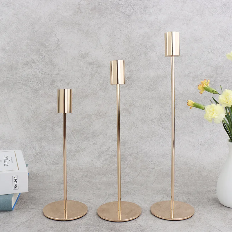 Home Wedding Decoration Metal long candle holder Luxury wedding Tapered Candlestick Holders black candle stick holder