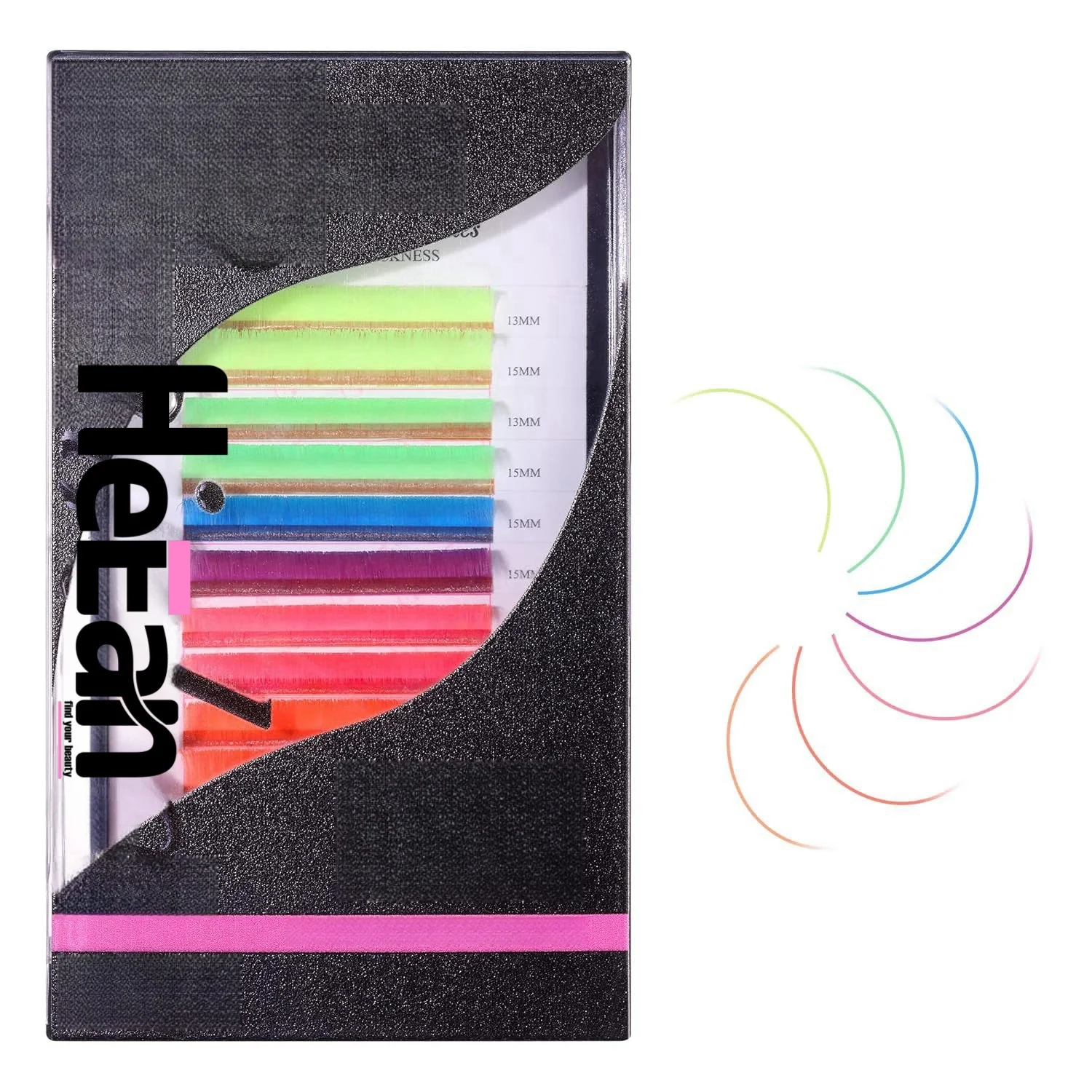 HeEan wholesale Festival Coloured Lash 0.05 0.07 Russian Wholesale Cashmere mix mega volume classic color lash extensions