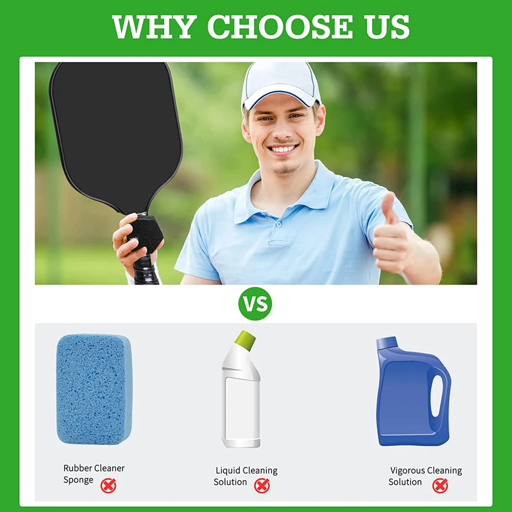 Pickleball Paddle Eraser, Carbon Fiber Pickle Ball Racket Cleaner for Removing Ball Residue, Dirt, & Minor Scrapes/Scratches