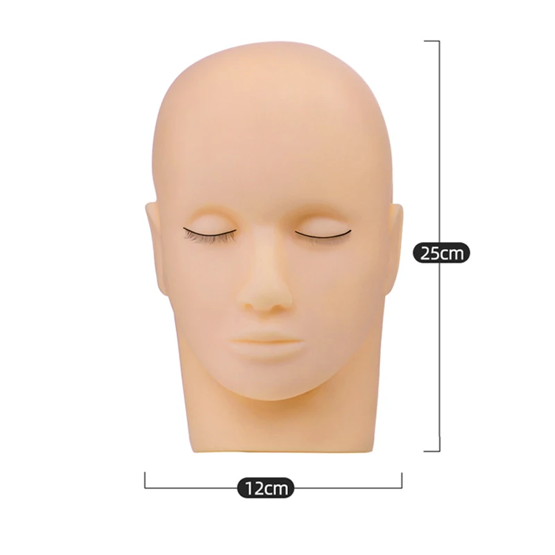 NATUHANA Soft And Easy Clean Super Quality Flat Practice Mannequin Head For Eyelash Extension Silicone Model Head