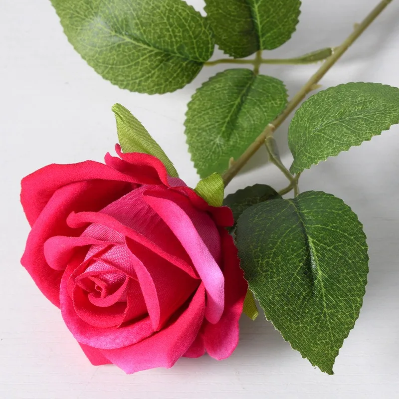 Cheap Price single artificial rose large real touch silk rose colorful roses for wedding decor home Decoration