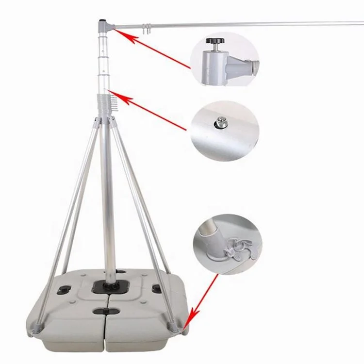 Promotional Banner Display Stand Outdoor Advertising Baach Flag 5 Meter Water Base Telescapic Flagpole Portable Aluminum Hanging