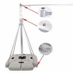 Promotional Banner Display Stand Outdoor Advertising Baach Flag 5 Meter Water Base Telescapic Flagpole Portable Aluminum Hanging