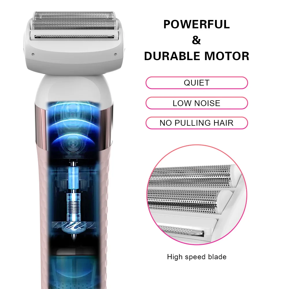 Explosive Models Lady Electric Shaver Bikini Body Trimmer IPX7 Nose Hair Removal Machine for Women Rechargeable 4 in 1 5V 1A