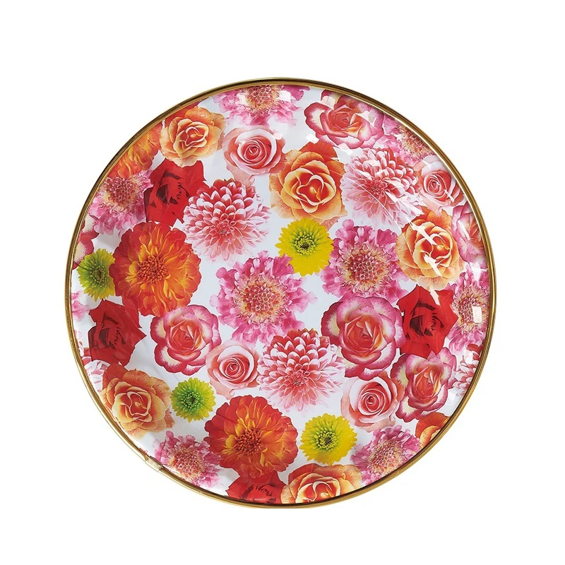 large plastic flower serving food tray plate
