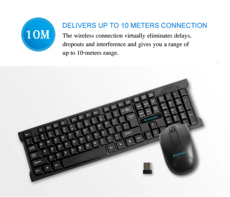  Стандартная беспроводная клавиатура и мышь ODM 2 4 ГГц бесшумная настольная для офисных игр