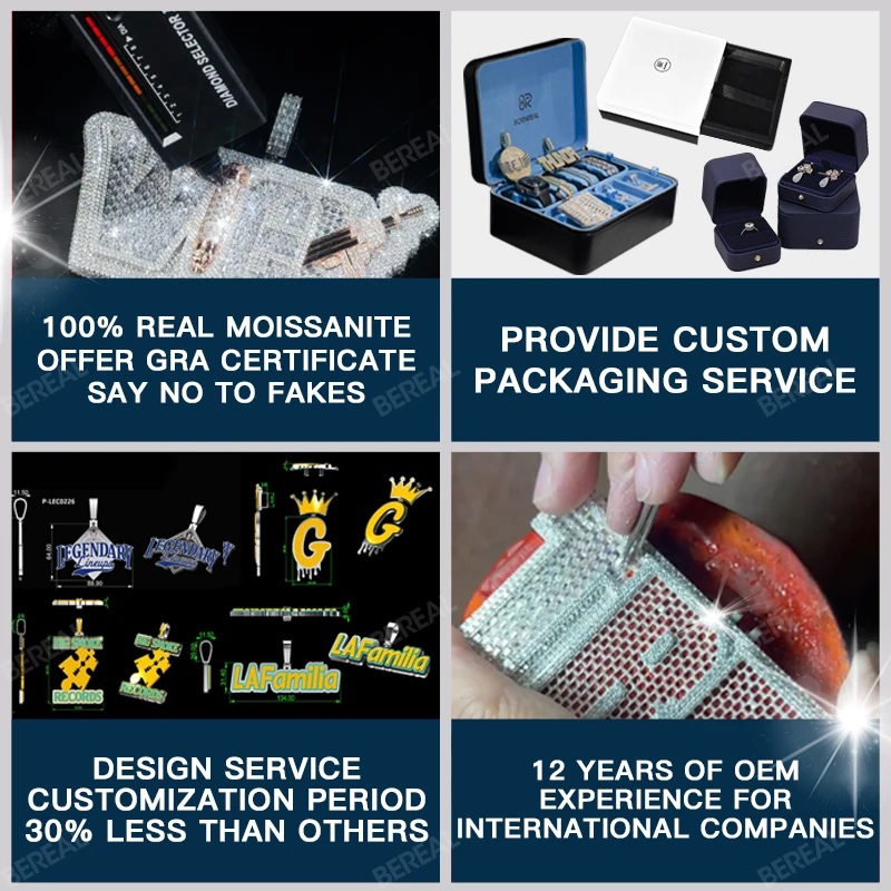 Pass Diamond Tester Vvs Moissanite Shoe Tags Iced Out Round Brilliant Cut Diamond Laces Locks Fine Jewelry Findings