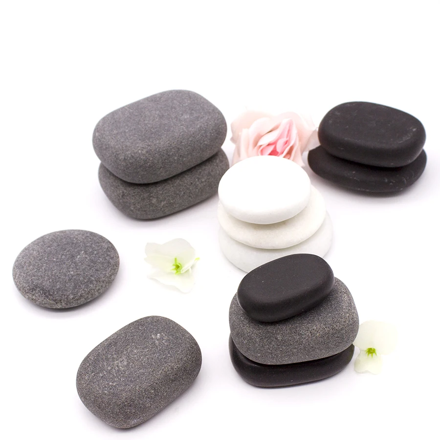Wholesale Cheap Price, 4 Pcs Medium Black Basalt Hot Massage Stone Kit For Professional Or Home Relax,Therapy for SPA