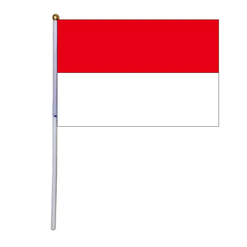 Huiyi 14 * 21cm Small Hand Waving National Flag promotion Polyester Indonesia hand Flag