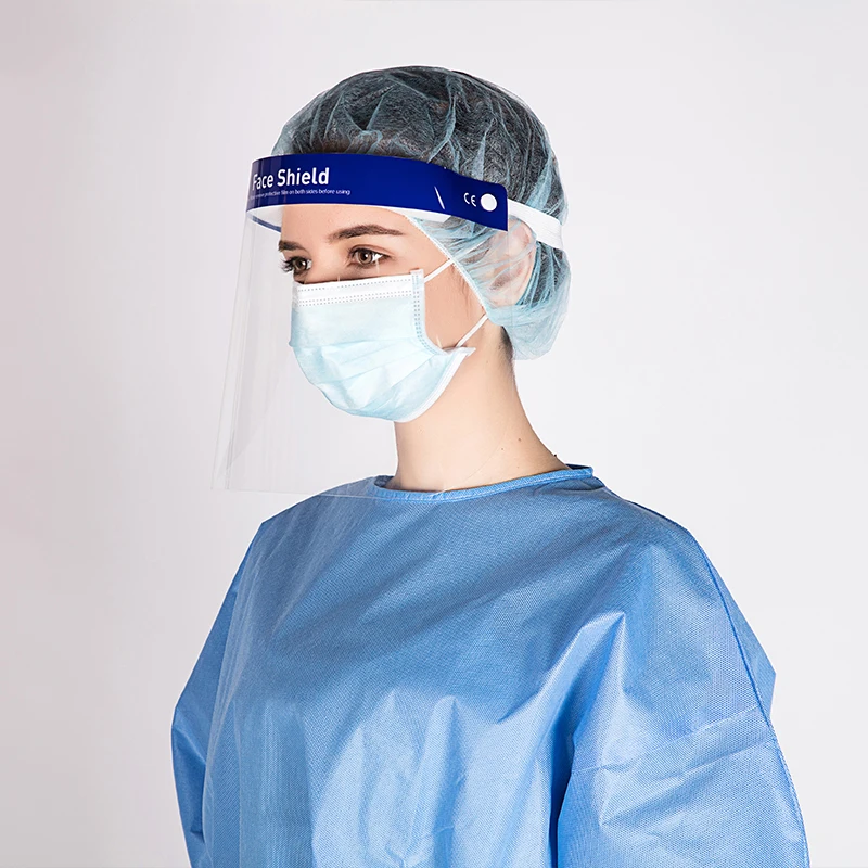 Healthcare Worker Adjustable Headband Industrial Clear Medical Disposable Face Shield Cover Protective Isolation Mask