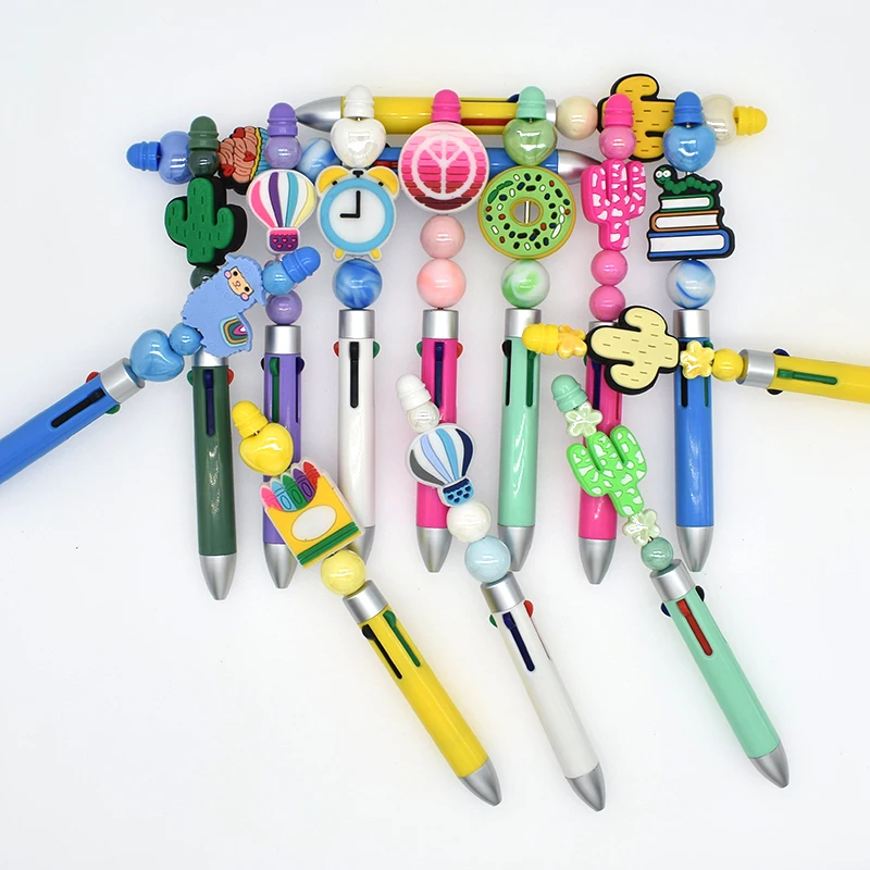 Glow Pvc Charms Led Focal Charms For Pens Making Beads Silicone Focal Beads For Pen Making Custom Silicone Focal Beads