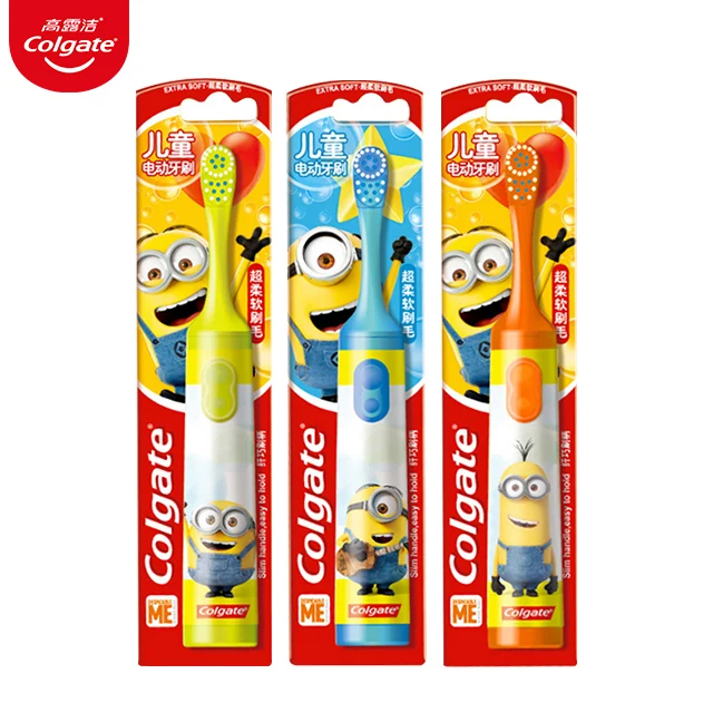 
colgate kids electrical(automatic)toothbrush eco smart,electronic cartoon design,with battery wholesale private brand Multi gear 