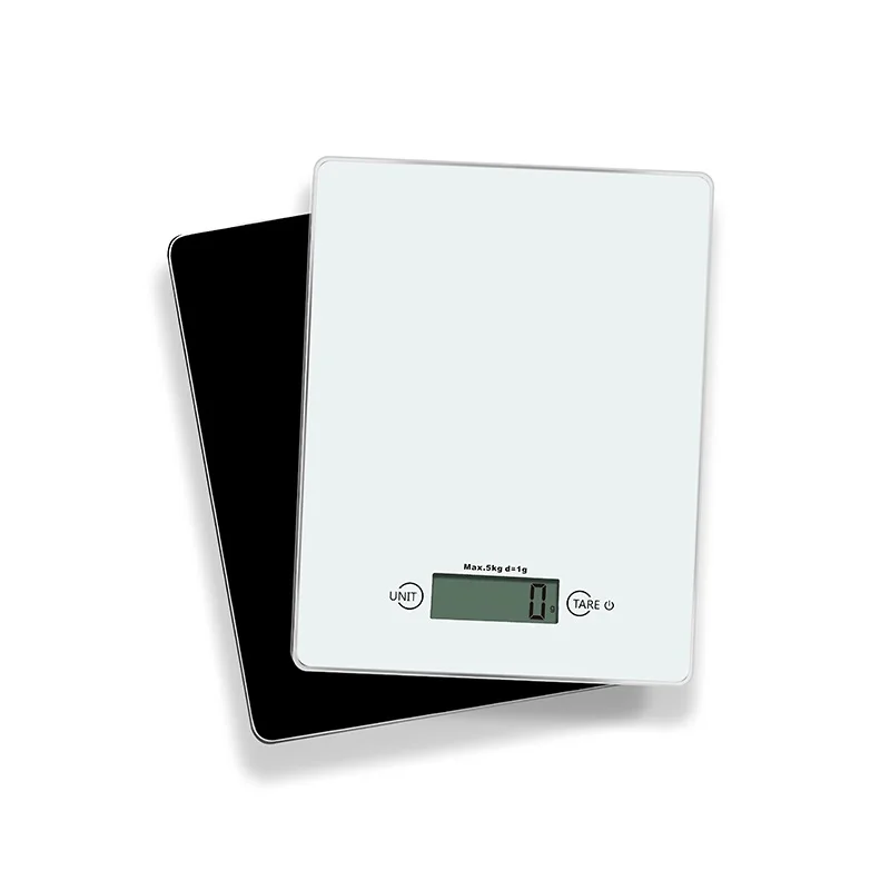Square Vegetable Weighing Balance Tempered Glass Digital 5000G Kitchen Food Scale