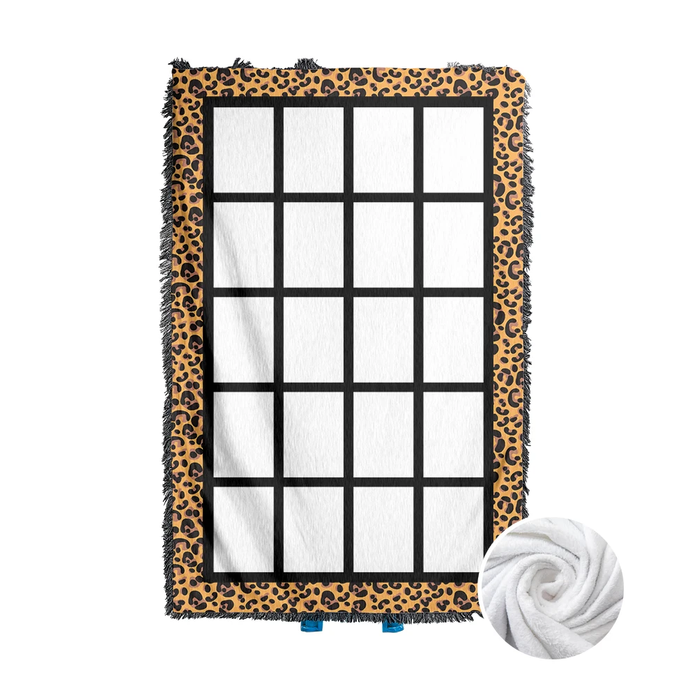 Double layer cow printed flannel moving chunky knit chunky knit blanket 280g printed crazy christmas holiday flannel blanket