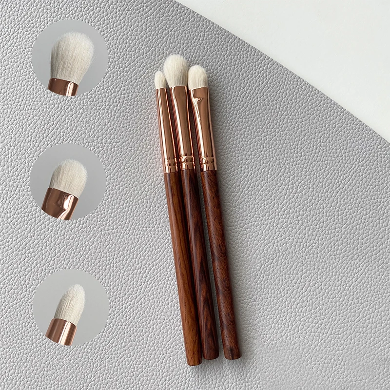 OUMO BRUSH--High quality animal hair XGF goat hair eye brush set rosewood handle low moq makeup brush sets private label