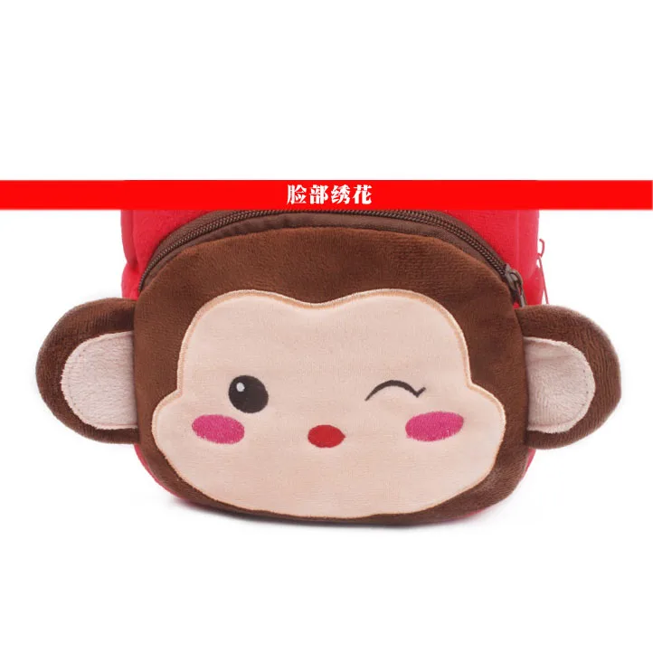 
cute monkey fur kid bag kindergaden children backpack 
