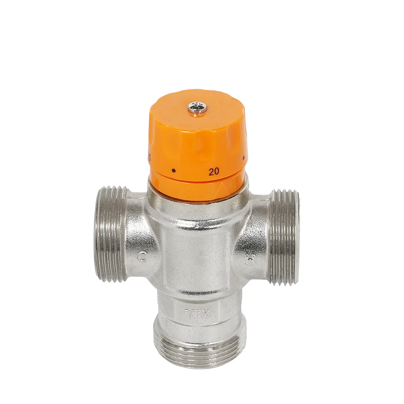 Hot & Cold  Thermostatic Mixing Valve Three Way Thermostatic Valve Brass Material  Valve