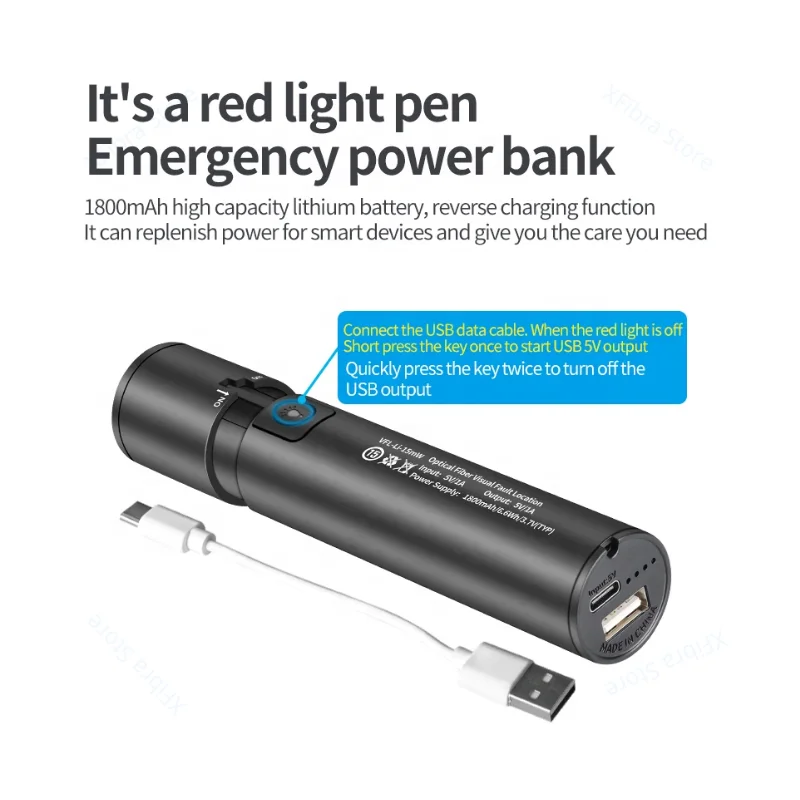 NEW Optical Fiber Tester Laser Pen VFL Type Visual Fault Locator 15mW-50MW LED Light